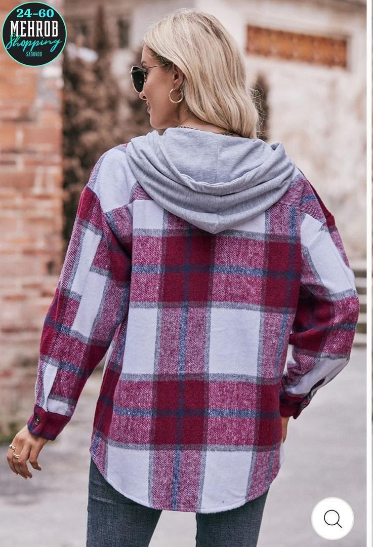 рубашка в клетку с капюшоном,рубашка с капюшоном,рубашка в клетку женская,клетчатая кофта,рубашка женская теплая в клетку