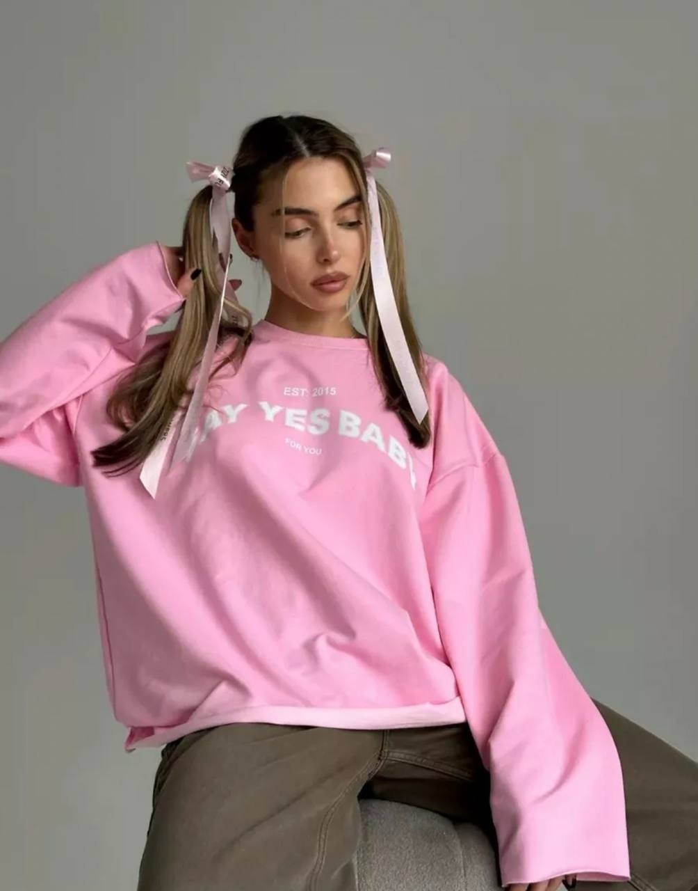 лонгслив оверсайз женский розовый deso,свитшот женский оверсайз,свитшот оверсайз,лонгслив оверсайз женский розовый,свитшот кофта оверсайз