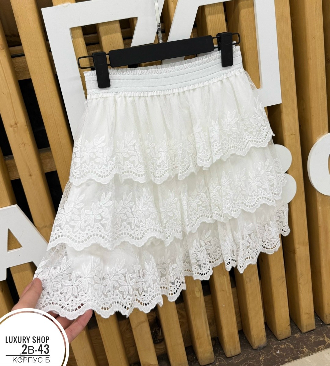 кружевная юбка,юбка с оборками,белая юбка,юбка с рюшами,юбка с кружевами