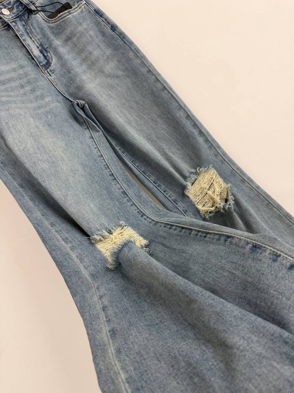 джинсы женские,джинсы рваные широкие трубы vtop,широкие джинсы,модные джинсы,джинсы широкие рваные