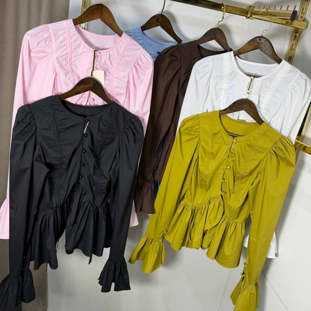 блузка с оборками,повседневная блузка,блузка для женщин,голубая блузка,рубашка блузка