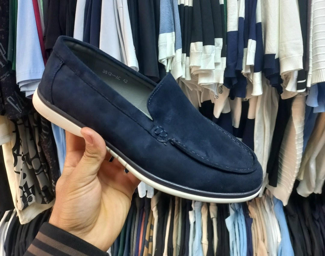 замшевые лоферы loro piana,лоферы loro piana summer walk синие,,лоферы мужские loro piana,мокасины лодочки мужские