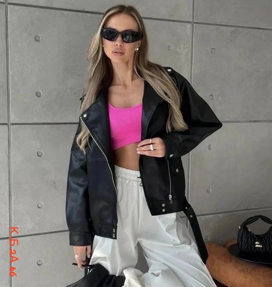 косуха куртка черная оверсайз,женская кожаная куртка,женская косуха оверсайз,куртка косуха,косуха кожаная куртка экокожа оверсайз