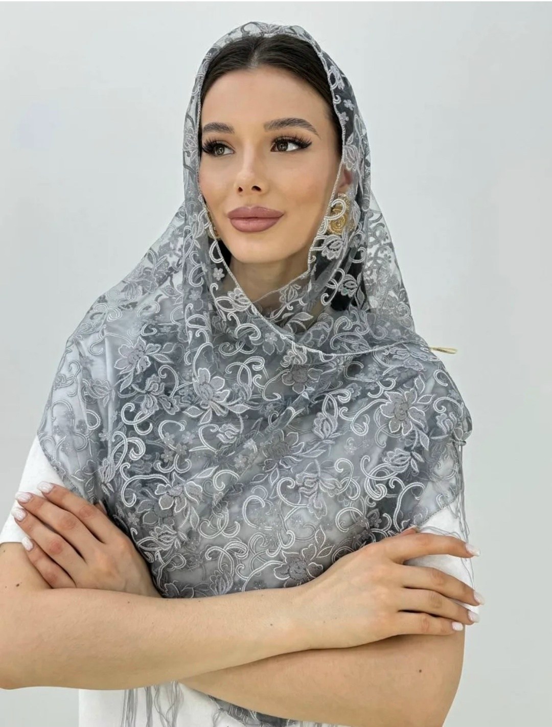 платок палантин для храма в церковь шарф косынка,палантин женские,платок палантин,платки шарф,шарф женские