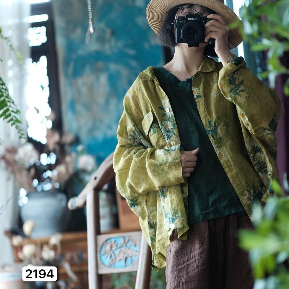 johnature женские винтажные рубашки,johnature женские винтажные рубашки с цветочной,женская винтажная рубашка,женская льняная рубашка johnature,johnature женские рубашки