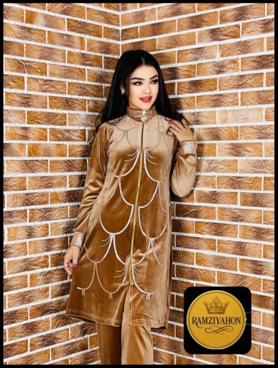 бархатный костюм-двойка для женщин,костюм из бархата женский,миллий либослар 2026,женские костюмы,