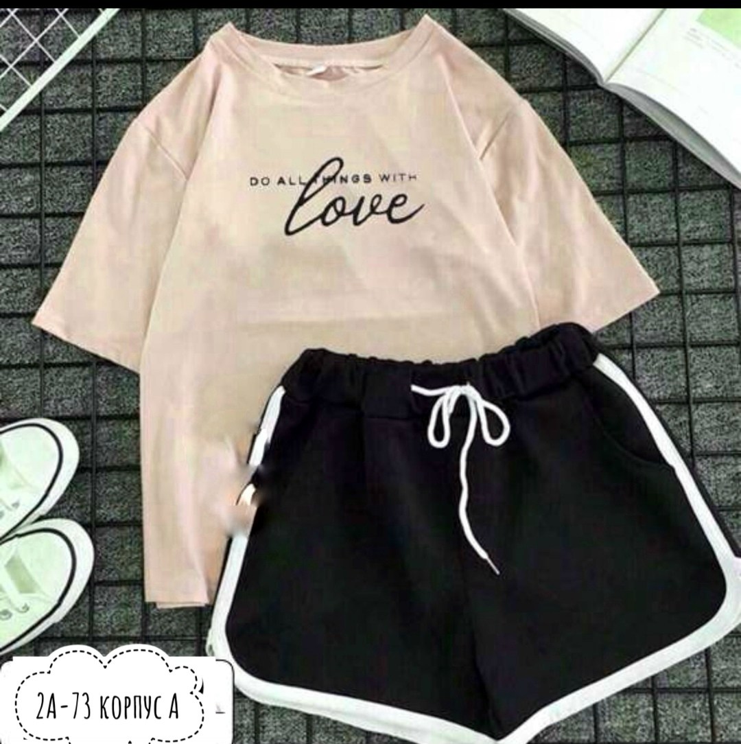 костюм футболка шорты,женские летние спортивные костюмы,одежда модная,костюм женский футболка,костюм футболка