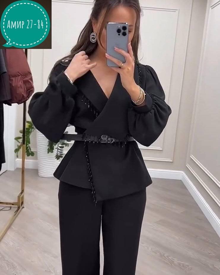 брючный костюм,женский брючный костюм,атласный брючный костюм женский,костюм женский стильный (костюмка армани),костюм брючный тройка женский черный