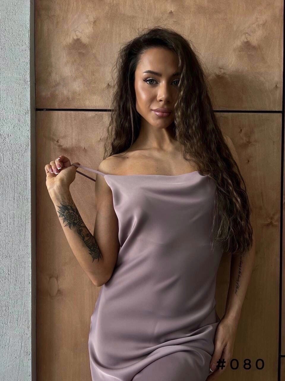 шелковое платье-мини на бретелях темно-серый графит миди,платье комбинация миди с бретельками so&fa,шелковое платье комбинация на бретелях темно-серое миди,шелковое платье,шелковое платье миди