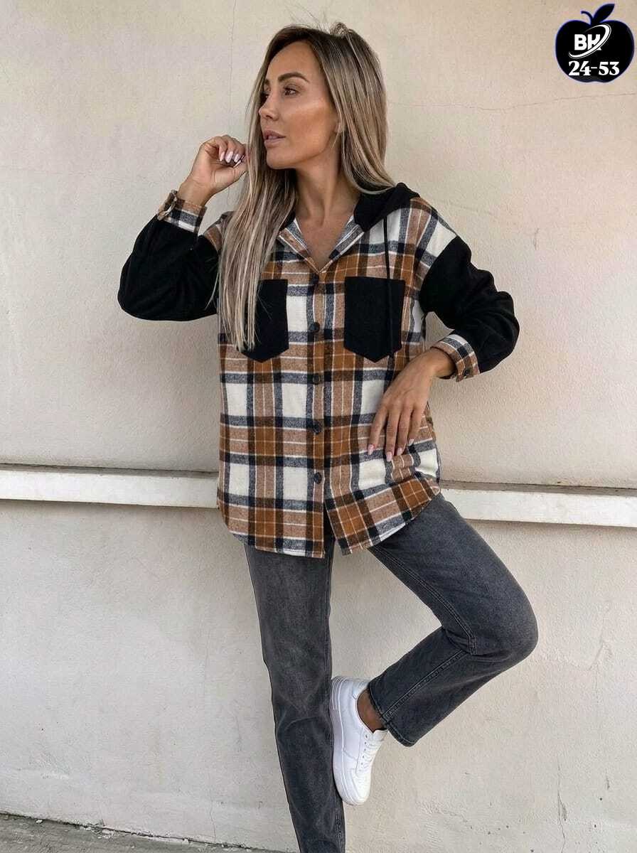 женская рубашка,рубашка в клетку женская,теплая рубашка,рубашка с капюшоном,рубашка в клетку с капюшоном