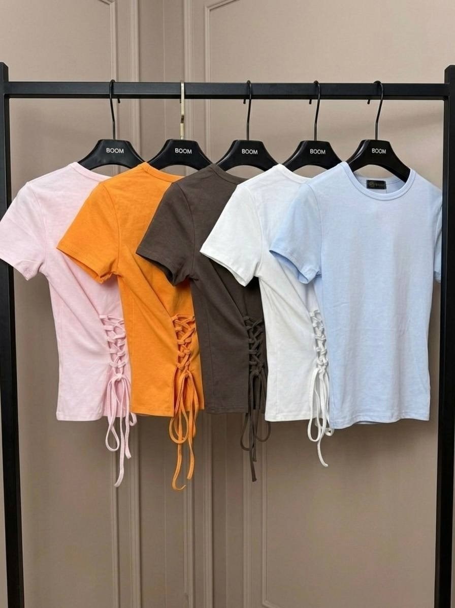 футболки женская,летние футболки,футболки модные,красные футболки,футболка с завязками