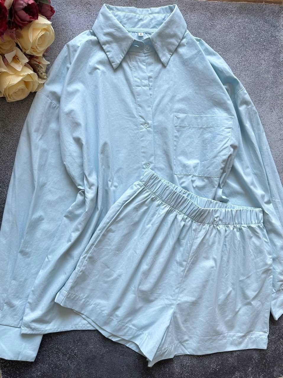 рубашка sova 11078,льняной костюм с шортами,костюм с шортами рубашкой,костюм льняной,летний женский костюм с шортами