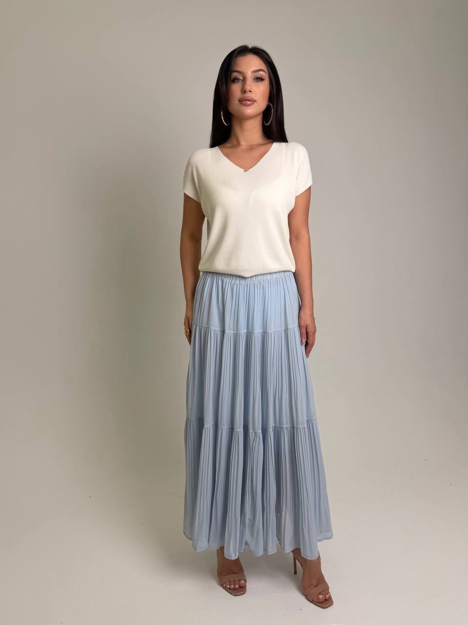 плиссированная юбка миди цвета шампанского dex,плиссированная юбка,юбка плиссе,плиссированная юбка миди,юбка плиссированна