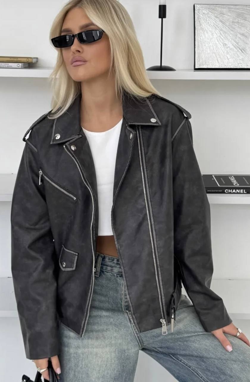 косуха куртка кожаная укороченная xr-xoroshy,женская кожаная куртка косуха оверсайз,куртка косуха,кожаная куртка косуха,косуха винтажная кожаная куртка оверсайз aftfbasic