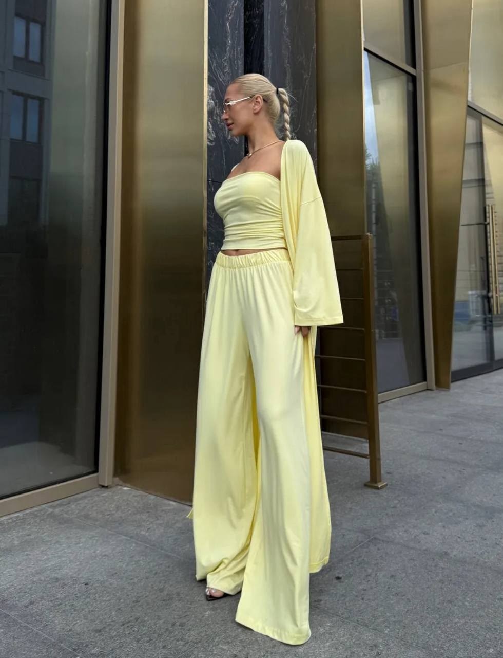 костюм тройка (кардиган + топ + брюки) цвет черный,костюм тройка (кардиган + топ + брюки),брючный костюм,костюм двойка женская,костюм тройка с топом