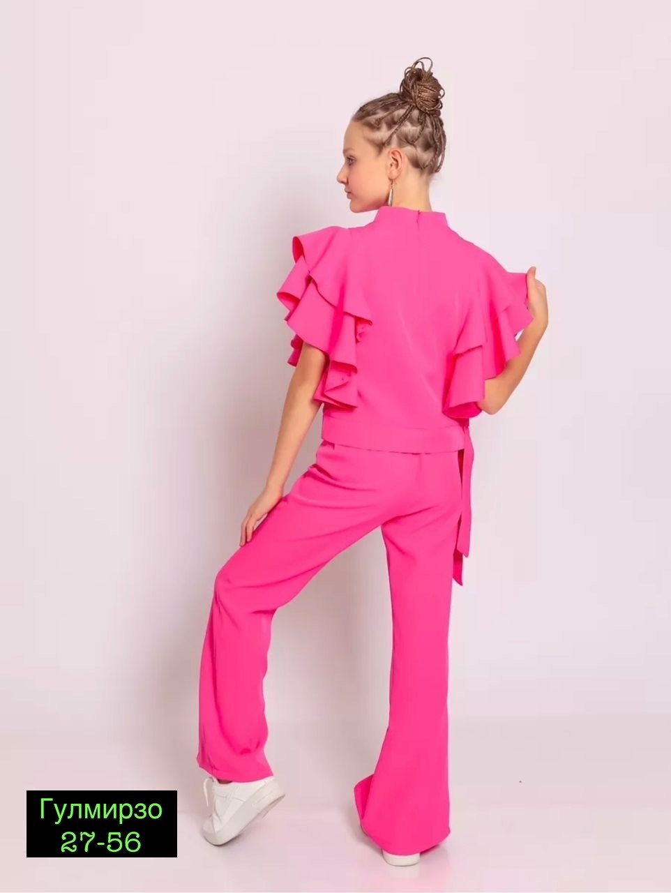 костюм брючный нарядный с воланами для подростка lemada brand,костюм для девочки нарядный с брюками,костюм нарядный с оборками с брюками dmp 238158088,брючный костюм для девочки,праздничный брючный ко