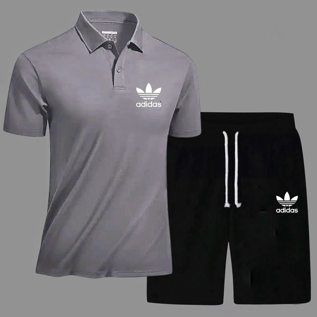 костюм спортивный мужской,костюм поло с шортами мужской,комплект футболок adidas,костюм для мужчин,поло adidas