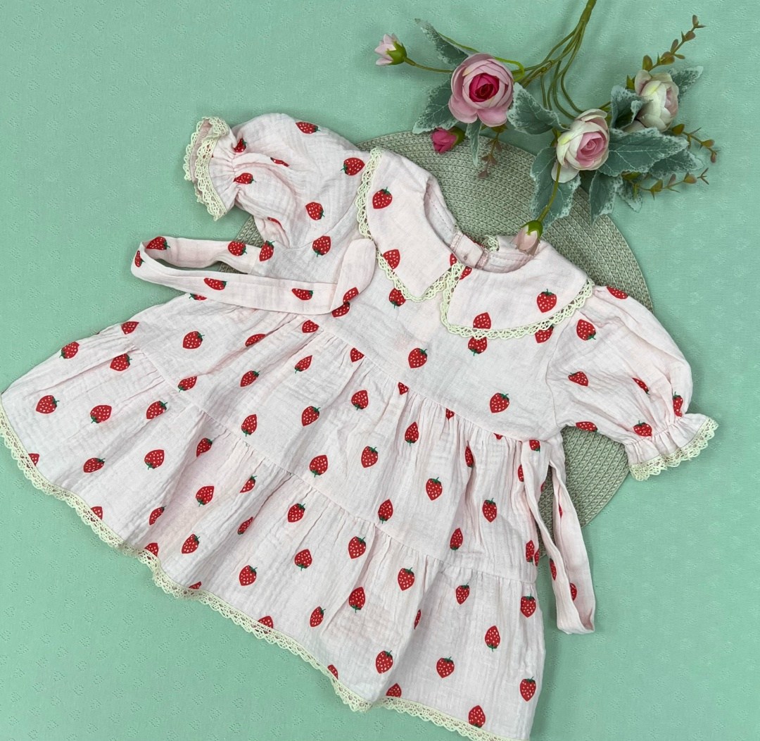 платье для девочек,платья для детей,платье с вишенками для девочки,платья для малышей,платье ягодка