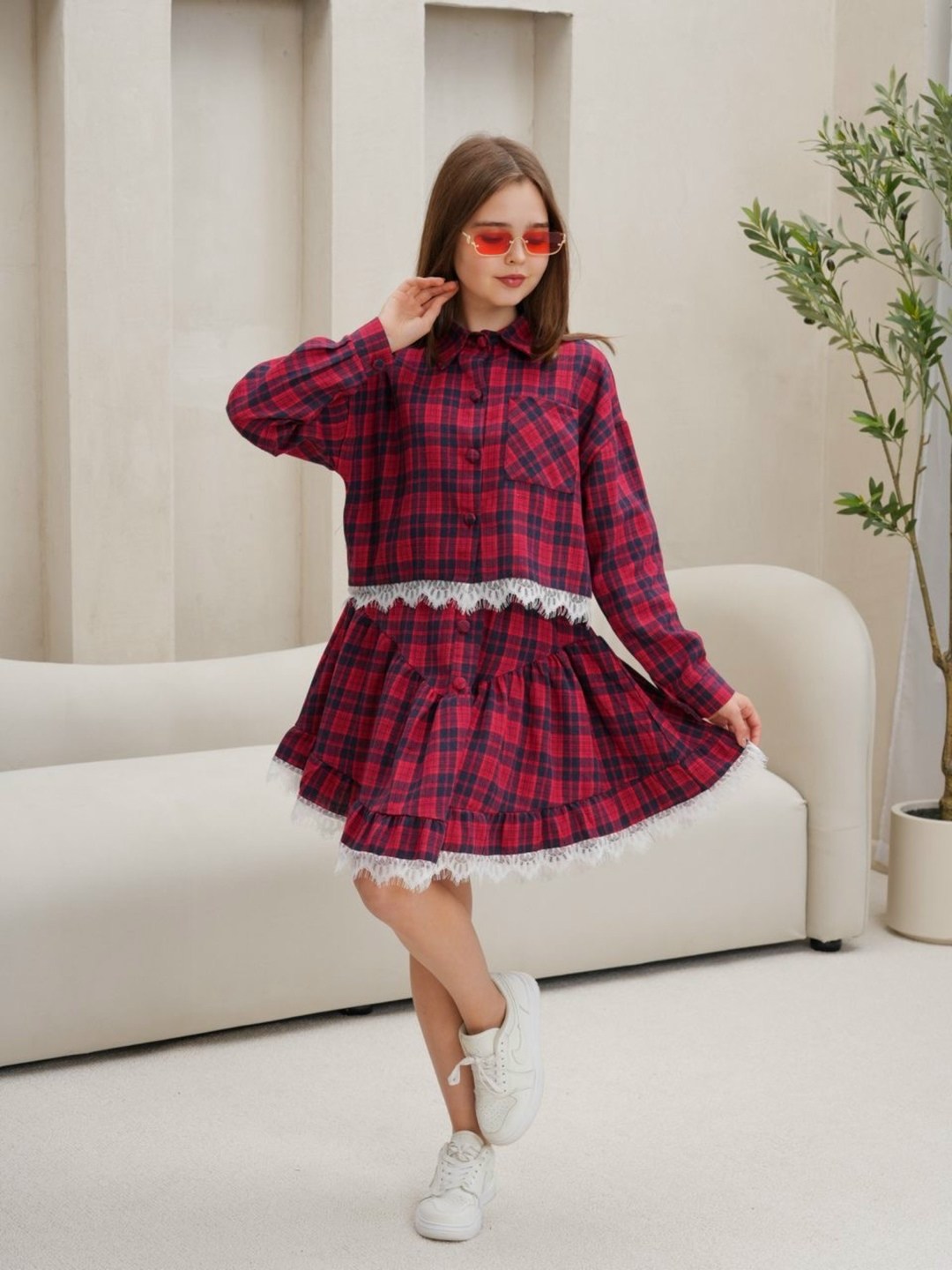 платье в клетку,платье для девочки в клетку,рубашка девочки,костюм с юбкой,костюм женский