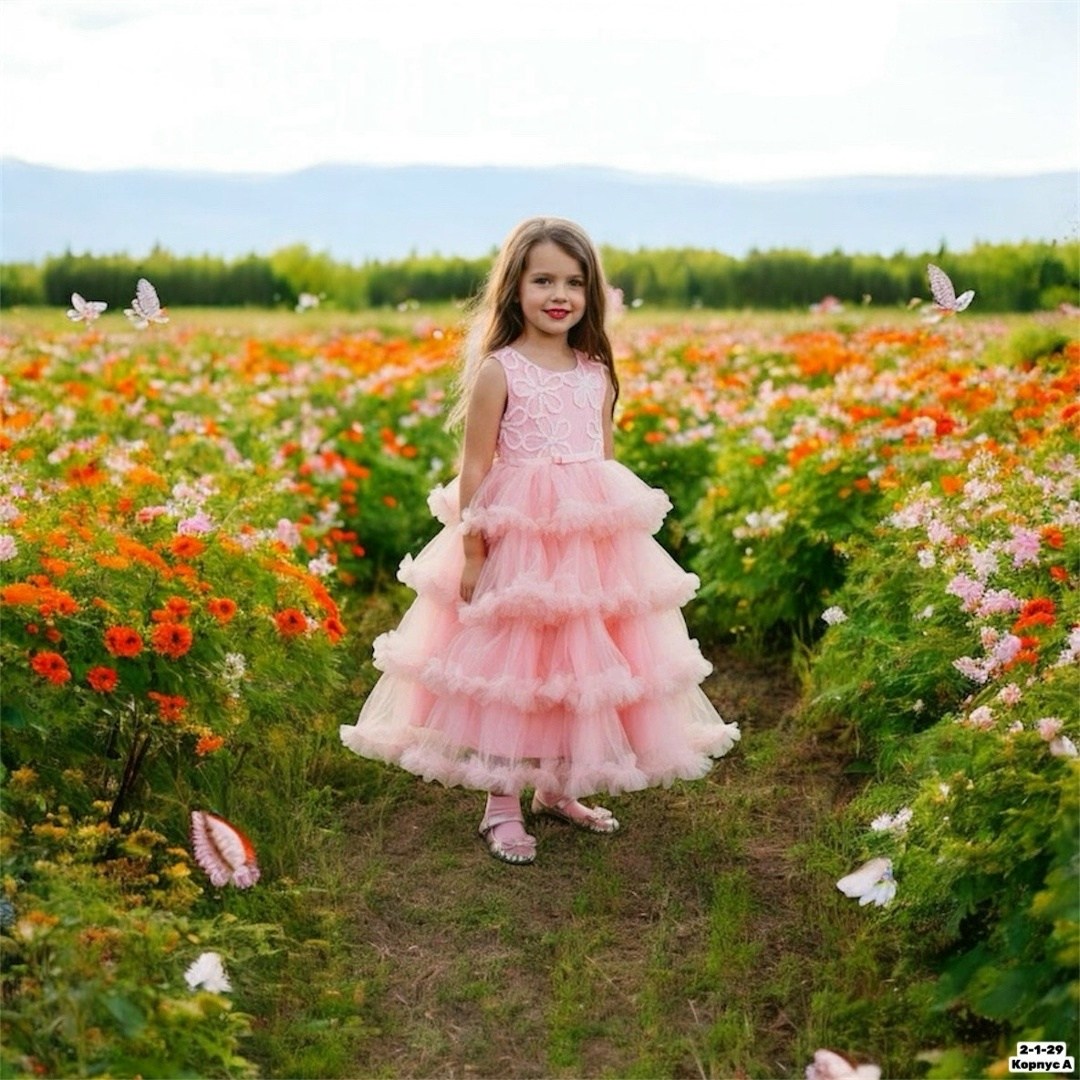 платья для девочек,платье для девочки розовое,платья детские,пышное платье для девочки,пышное платье