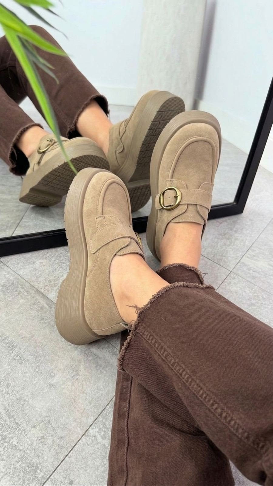 замшевые женские туфли-лоферы на платформе,лоферы женские,,лоферы замшевые,коричневые лоферы женские