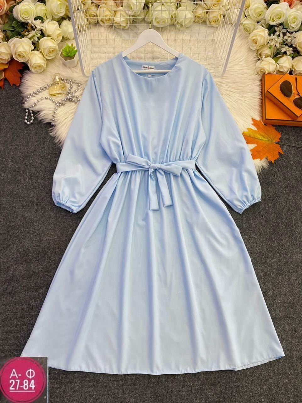женские платья больших размеров,голубое платье,платье миди,платье с поясом,женские платья летние