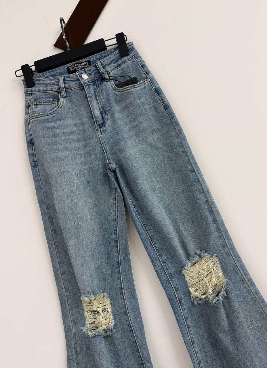 джинсы женские,джинсы рваные широкие трубы vtop,широкие джинсы,модные джинсы,джинсы широкие рваные