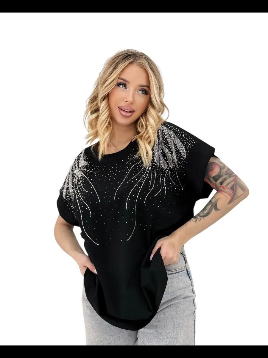 женская футболка со стразами оверсайз emysamy,футболка оверсайз со стразами nikstail 368399355,футболка оверсайз со стразами emysamy 367530243,женская футболка оверсайз со стразами,футболка оверсайз с