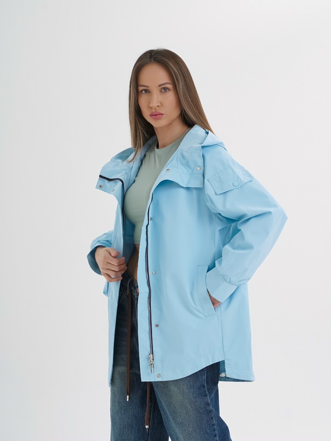 ветровка женская,женская куртка,куртка оверсайз демисезонная,куртка женская голубая,голубая куртка