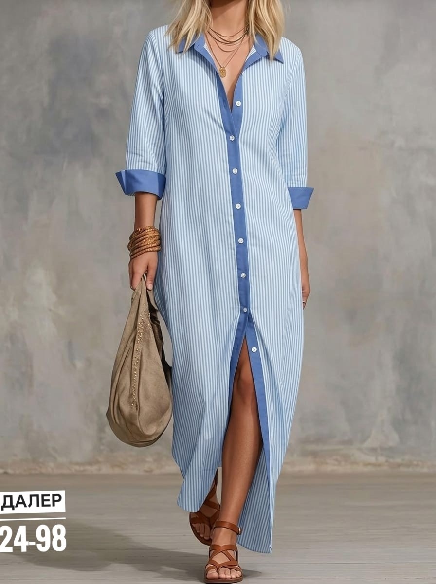 платье рубашка в полоску,платье рубашка,женское длинное платье-рубашка в полоску,платье рубашка миди длины,платья в полоску