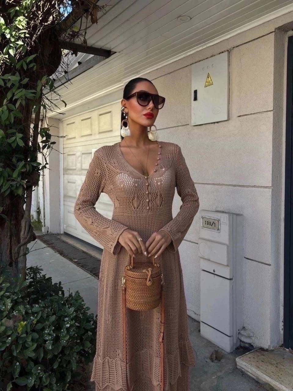 вязаное платье,ажурное платье,вязаное длинное платье,платья,платье крючком