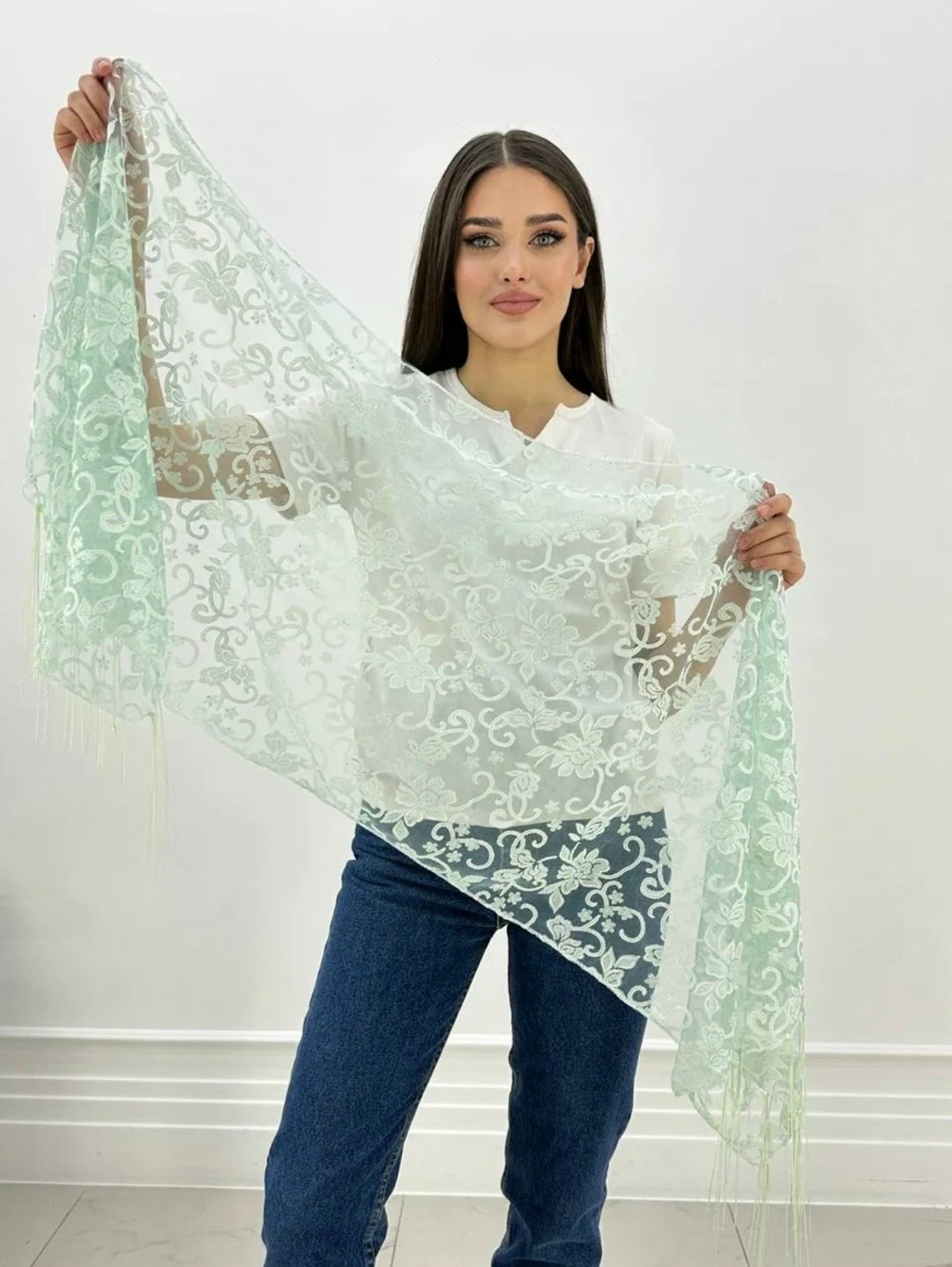 платок палантин для храма в церковь шарф косынка,палантин женские,платок палантин,платки шарф,шарф женские