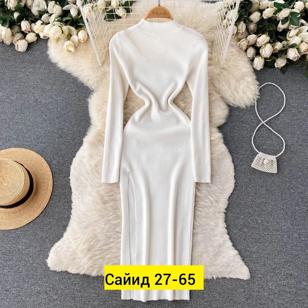 женское трикотажное платье,платье женское лапша,стильное платье с длинным рукавом,платья вязаное длинное,трикотажное платье