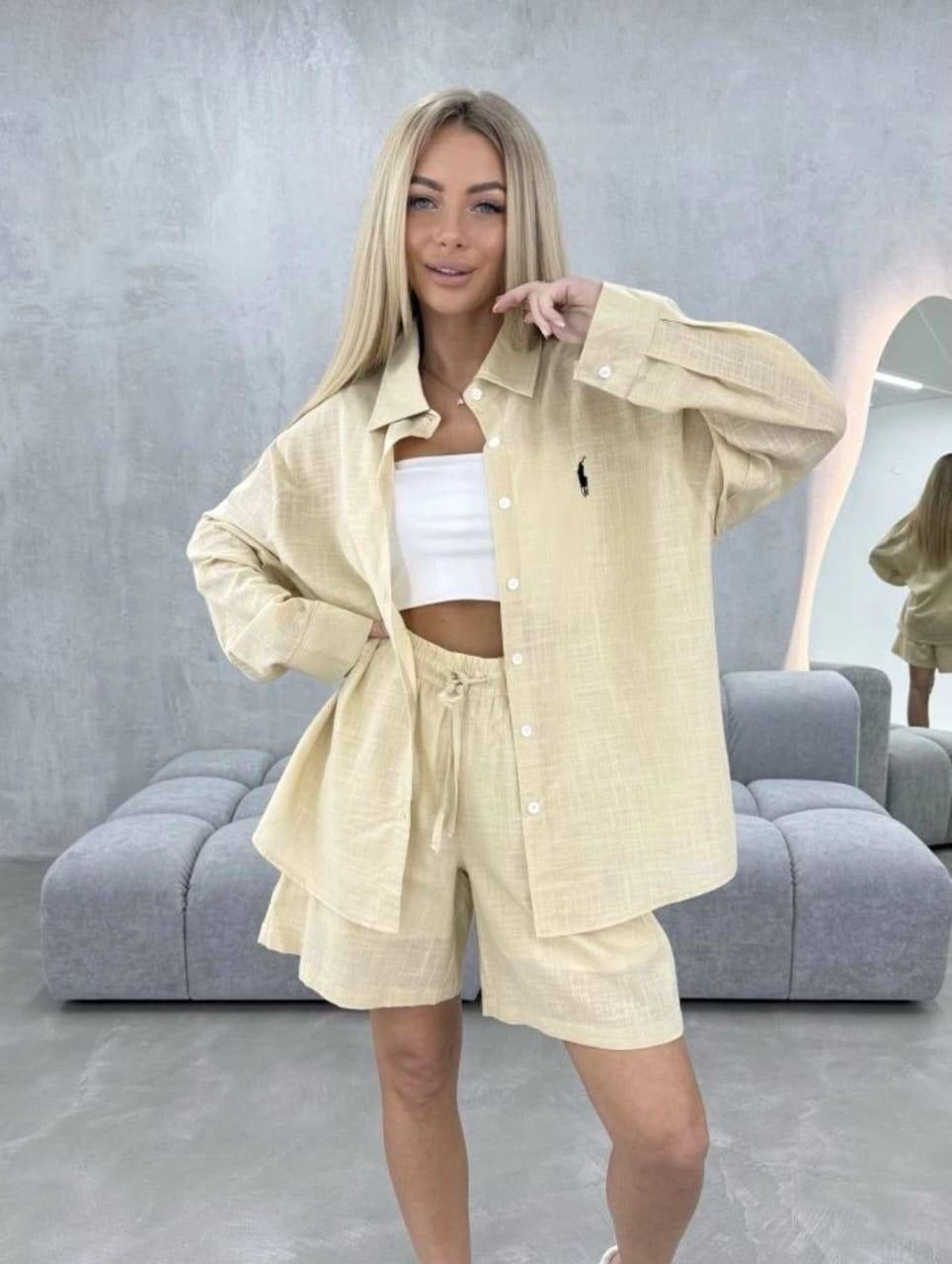 костюм с шортами,льняной костюм с шортами лимонного цвета,костюмы женские,льняной костюм с шортами,летний костюм с шортами