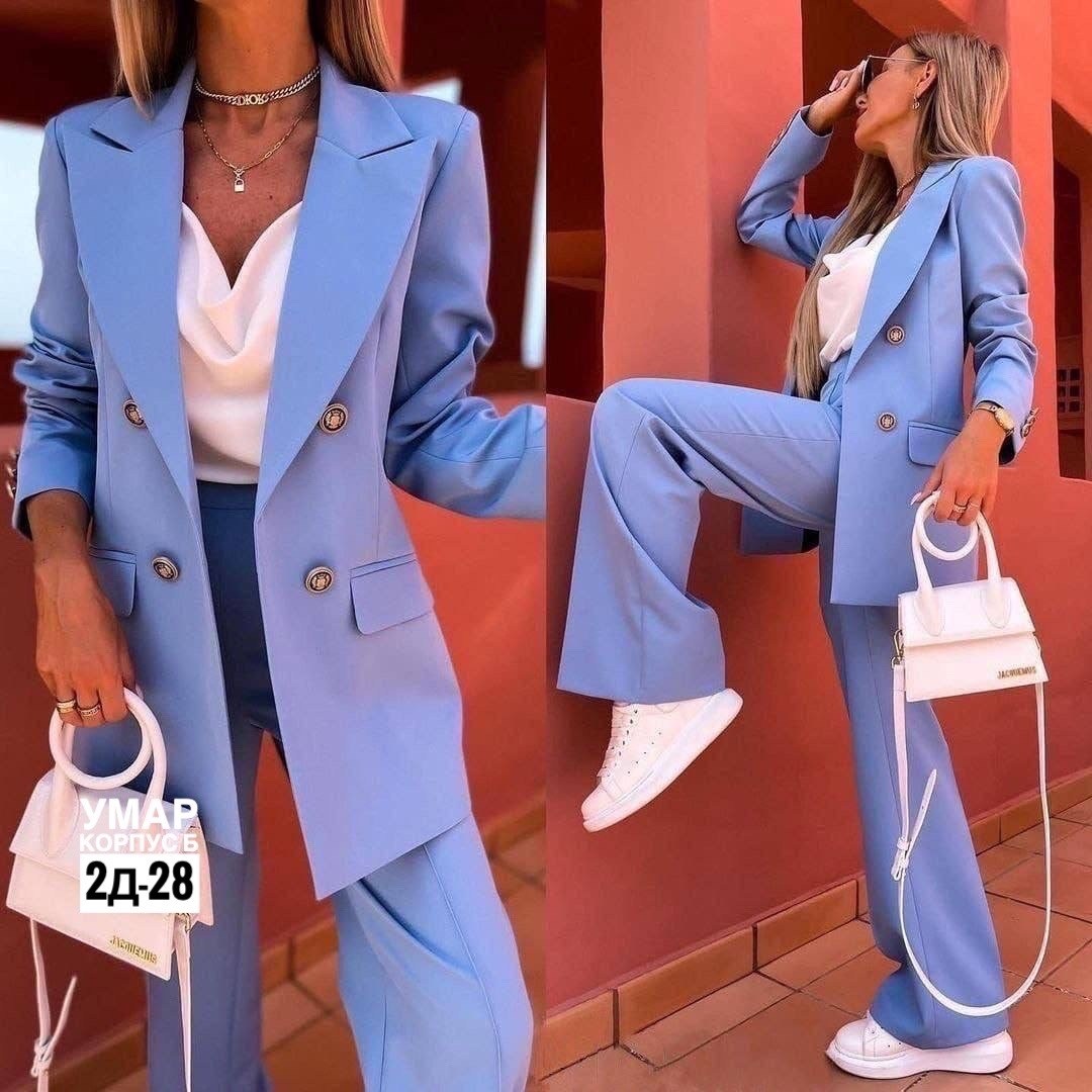 костюм брючный деловой,женский классический брючный костюм,брючный костюм женский,женский костюм голубой,костюм женский брючный двойка