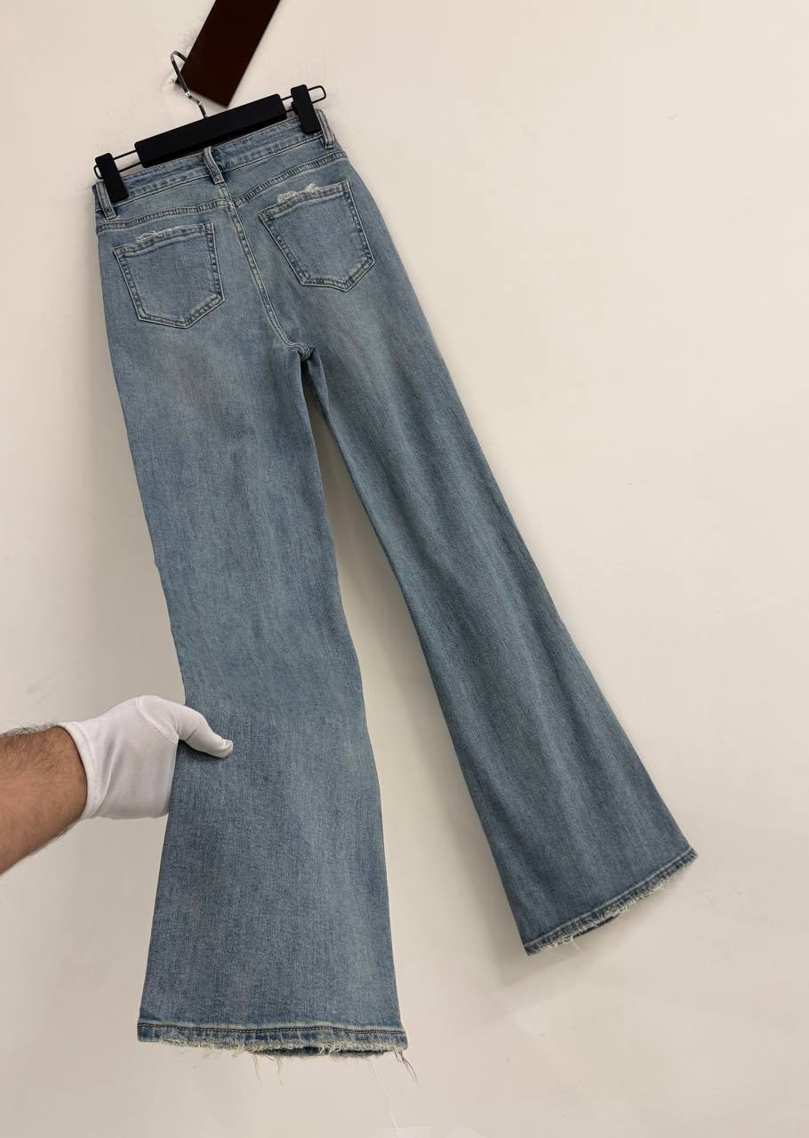 джинсы женские,джинсы рваные широкие трубы vtop,широкие джинсы,модные джинсы,джинсы широкие рваные