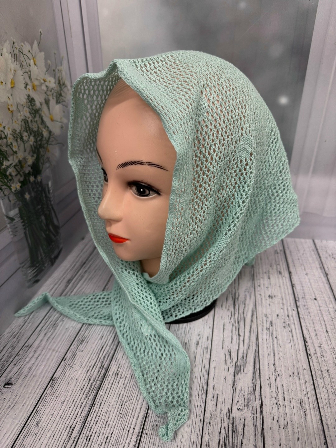 вязаная косынка,косынка,косынка белая,косынка женская,косынка женская зимняя