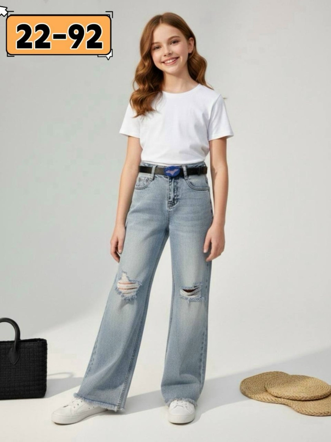 джинсы широкие,брюки джинсы,джинсы для девочек,джинсы для девочки широкие,широкие джинсы с разрывами для девочек голубой o`stin