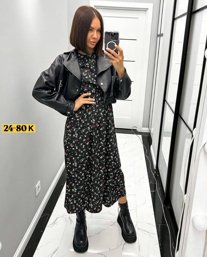 платье женское,женское платье миди,платье женское прадо,платье женское черное в цветочек с длинным рукавом,платье