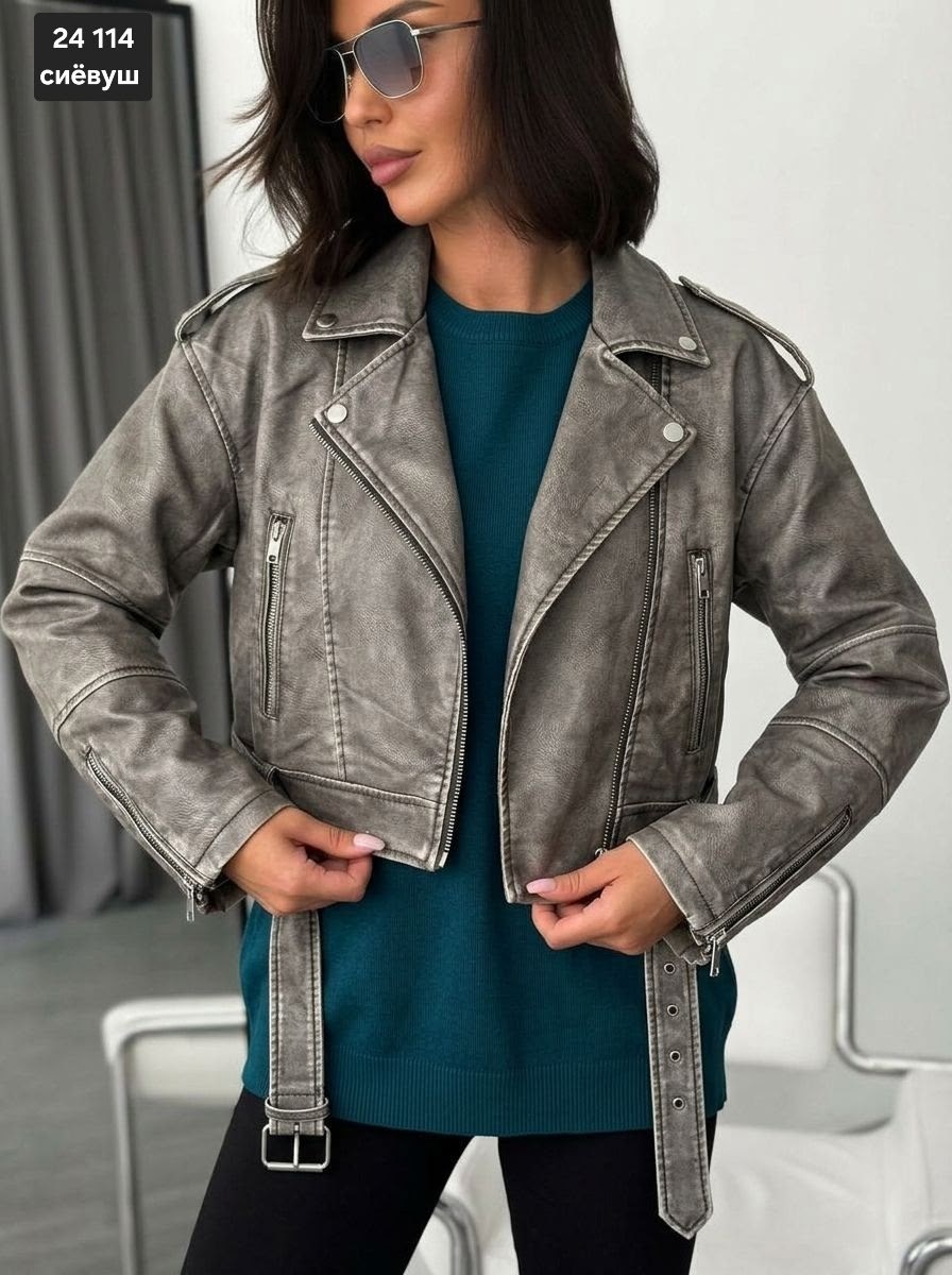 куртка косуха,куртка косуха женская из экокожи,женская косуха,косуха винтажная куртка кожаная oversize серая monyken,куртка женская