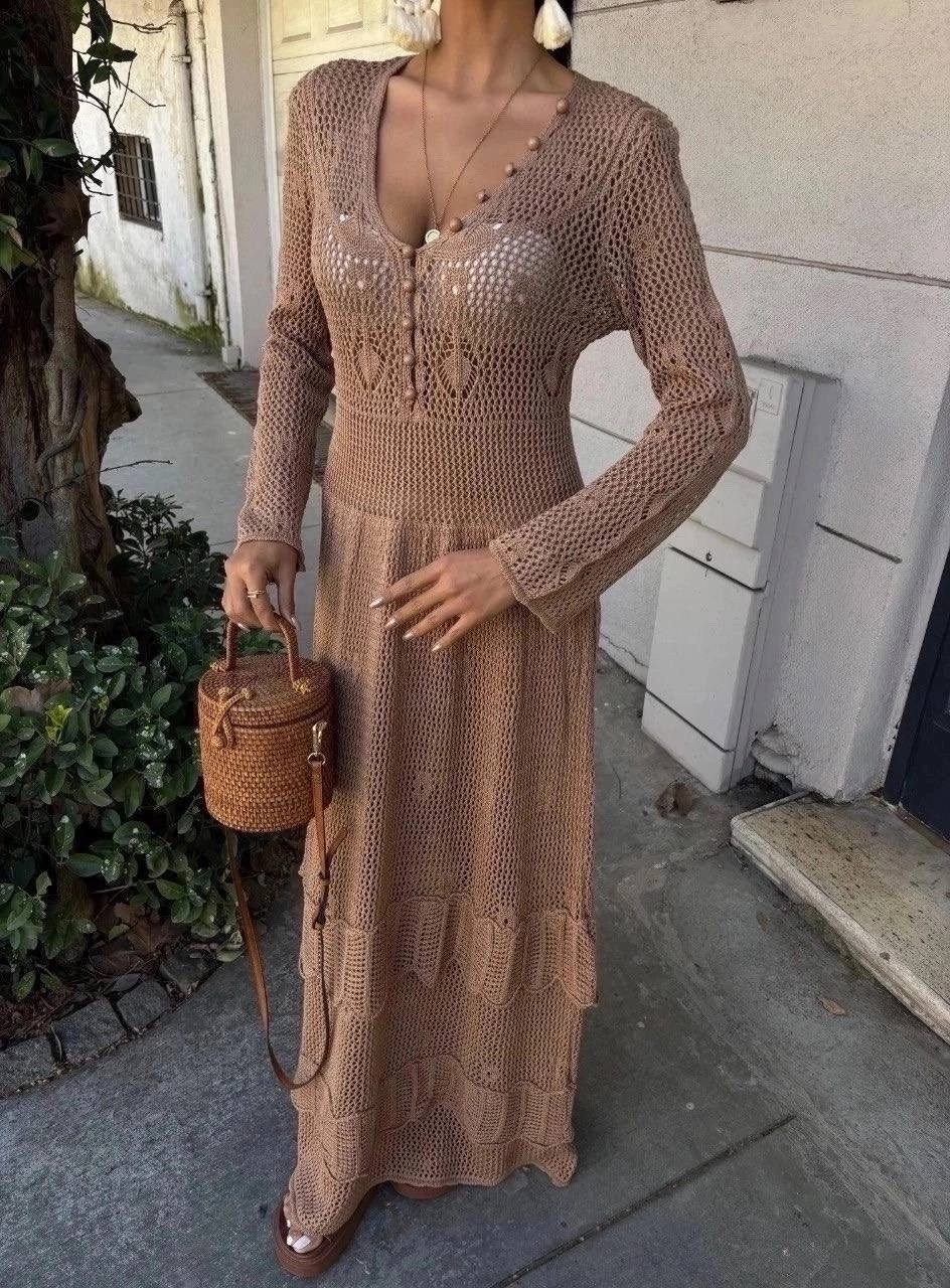 вязаное платье,ажурное платье,вязаное длинное платье,платья,платье крючком