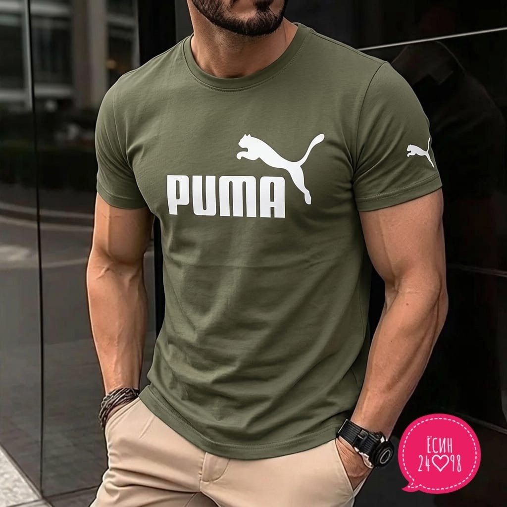 футболка пума мужские милитари,футболка мужская puma,мужская мода,мужские футболки ,мужская футболка