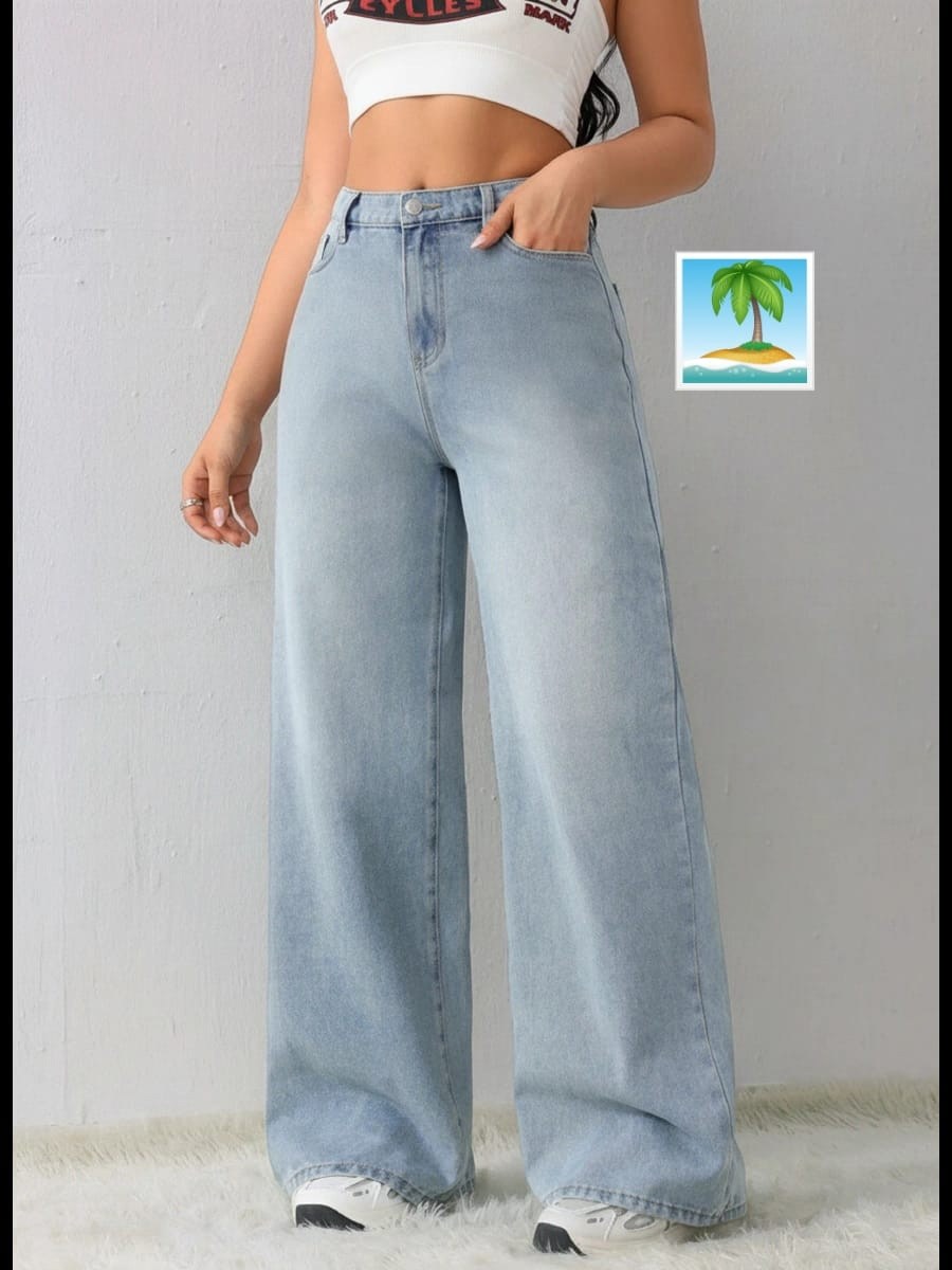 джинсы широкие,джинсы широкие женские,женские джинсы,голубой джинсы широкие трубы клеш,джинсы широкого кроя с высокой талией светло-голубые