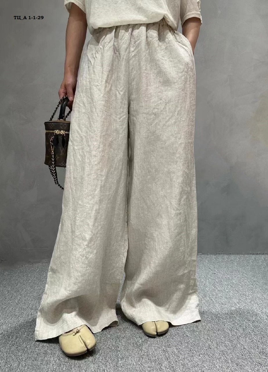 брюки женские льняные широкие,льняные брюки палаццо женские,женские льняные свободные брюки lanmrem,брюки летние льняные палаццо mori kei,женские повседневные хлопковые льняные широкие брюки