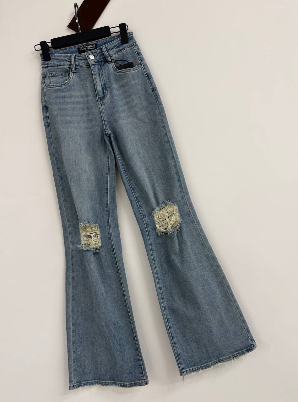 джинсы женские,джинсы рваные широкие трубы vtop,широкие джинсы,модные джинсы,джинсы широкие рваные