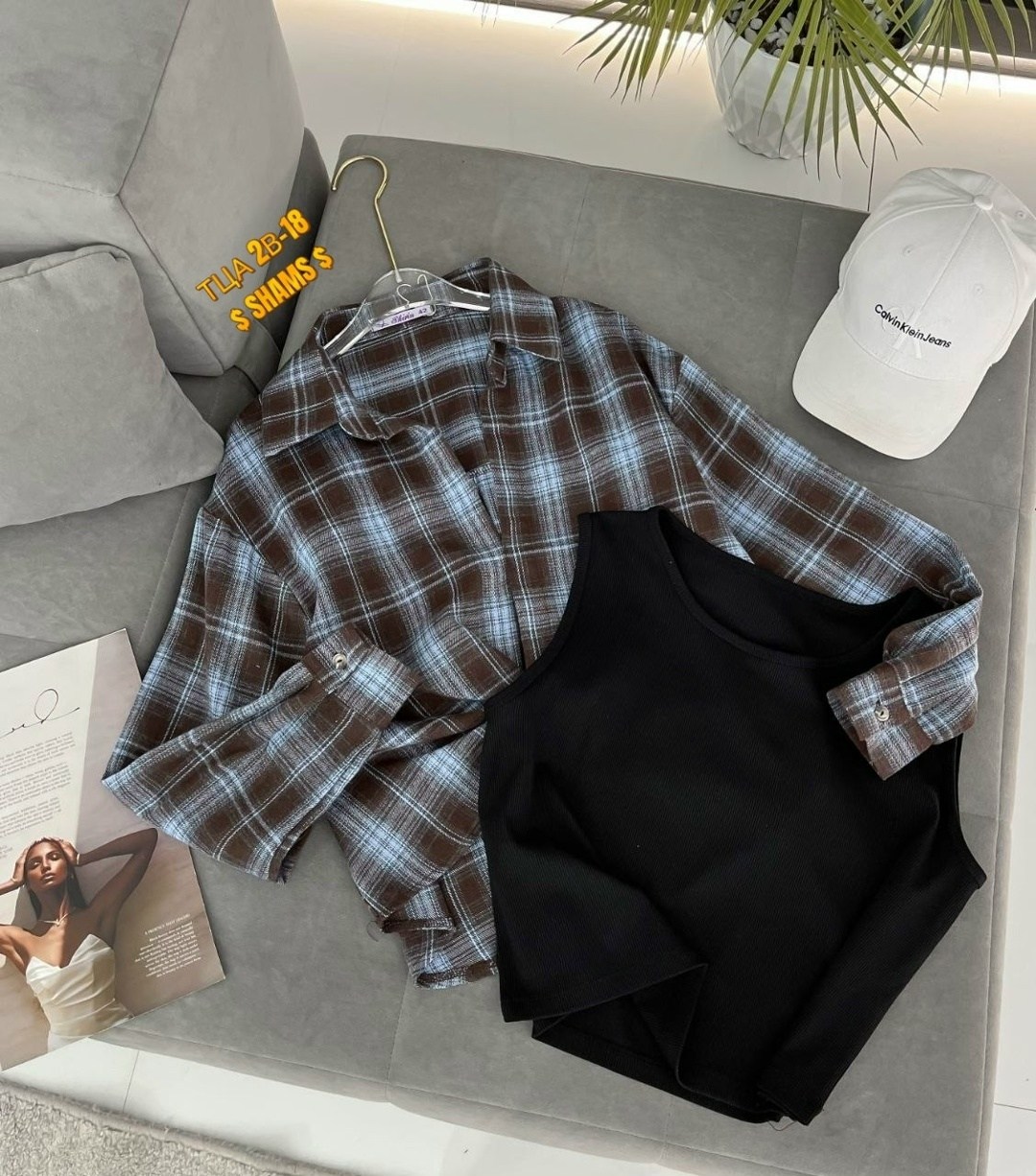 рубашка в клетку с майкой beststyle,рубашка в клетку,женская рубашка в клетку,рубашка в клетку оверсайз на кнопках,рубашка хлопок