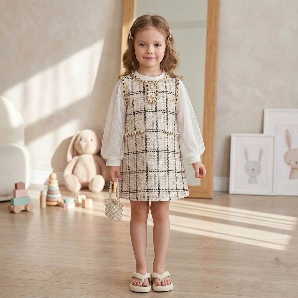 платья для девочек,детские платья для девочек,твидовый костюм нарядный сарафан и блузка aruuke,платье для девочки теплое,платья для детей