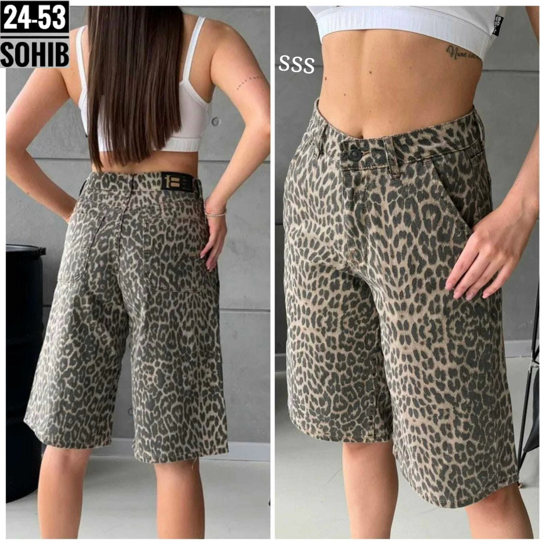 джинсовые шорты бермуды удлиненные леопардовые,джинсовые шорты леопардовые wooх,шорты бермуды джинсовые леопардовые широкие y2k,женские джинсовые шорты с леопардовым принтом,джинсовые шорты