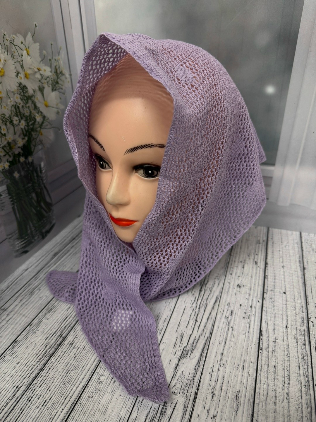 вязаная косынка,косынка,косынка белая,косынка женская,косынка женская зимняя