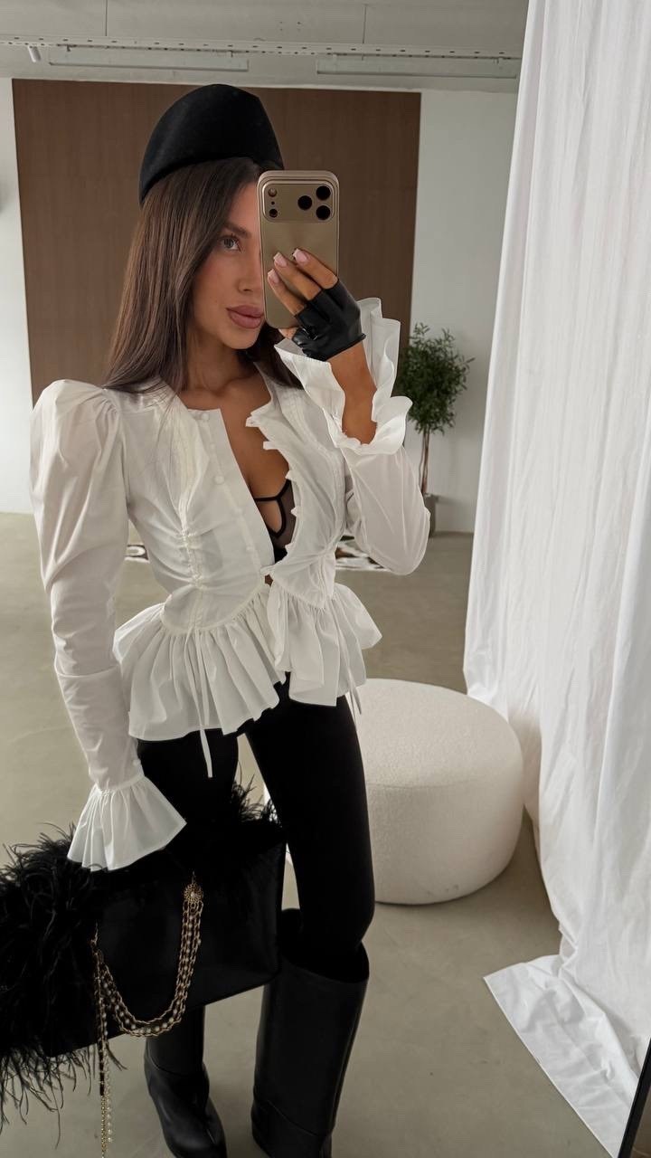 блузка с оборками,повседневная блузка,блузка для женщин,голубая блузка,рубашка блузка